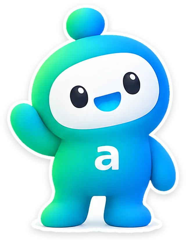 La mascotte angyis salue de la main.
